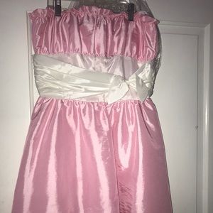 strapless pink and white betsey Johnson dress